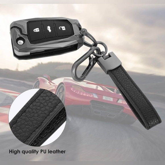 Microfiber Leather Car Keychain Key Fob Keychain Leather Key Chain Holder - Picture 5 of 7